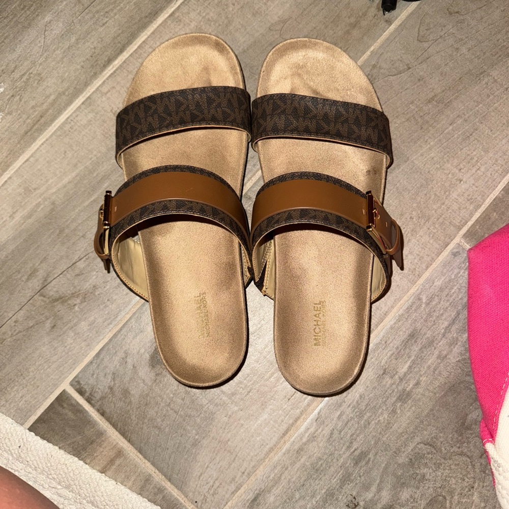 Michael Kors Brown Leather Sandals